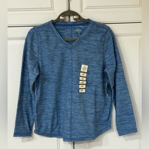 St John’s Bay Petite Medium Blue V-Neck Long Sleeve Top NWT